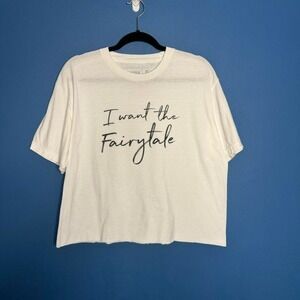 Pretty Woman The Musical T Shirt‎ Women's Size Large Crop White Black Fairy Tale